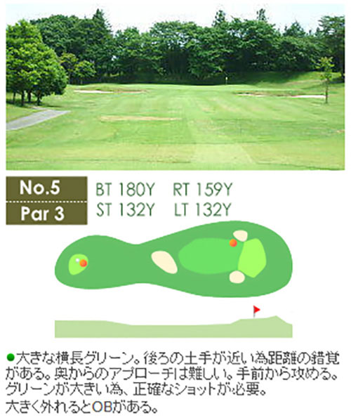琵琶池ゴルフ倶楽部 OUT5番ホール コース図