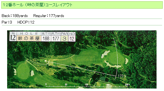 三原カンツリークラブ IN12番ホール コース図