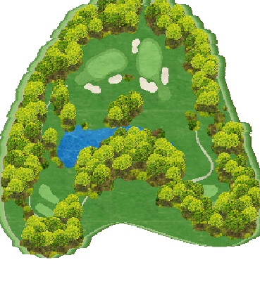 高麗川カントリークラブ OUT4番ホール コース図