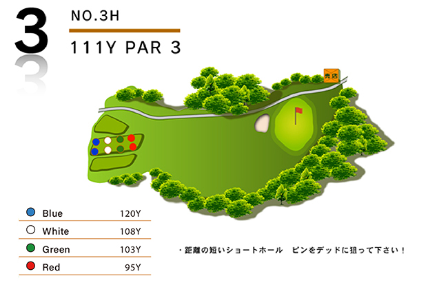 四万十カントリークラブ OUT3番ホール コース図