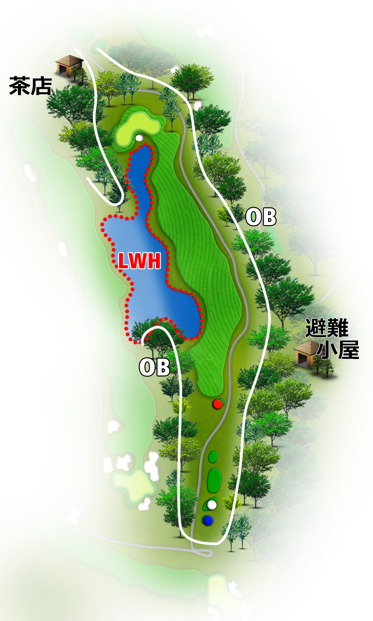 富士小野ゴルフクラブ（旧 富士ＯＧＭゴルフクラブ小野コース） 東コース5番ホール コース図