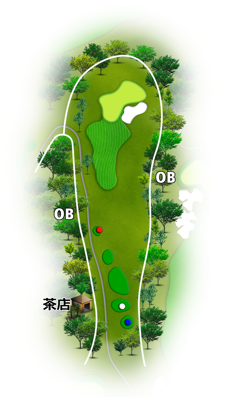 富士小野ゴルフクラブ（旧 富士ＯＧＭゴルフクラブ小野コース） 東コース6番ホール コース図