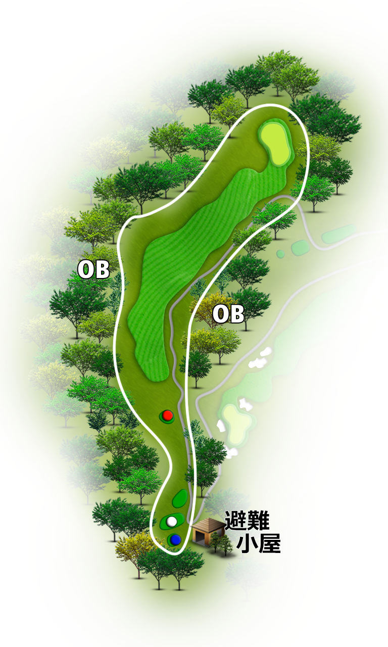 富士小野ゴルフクラブ（旧 富士ＯＧＭゴルフクラブ小野コース） 西コース6番ホール コース図