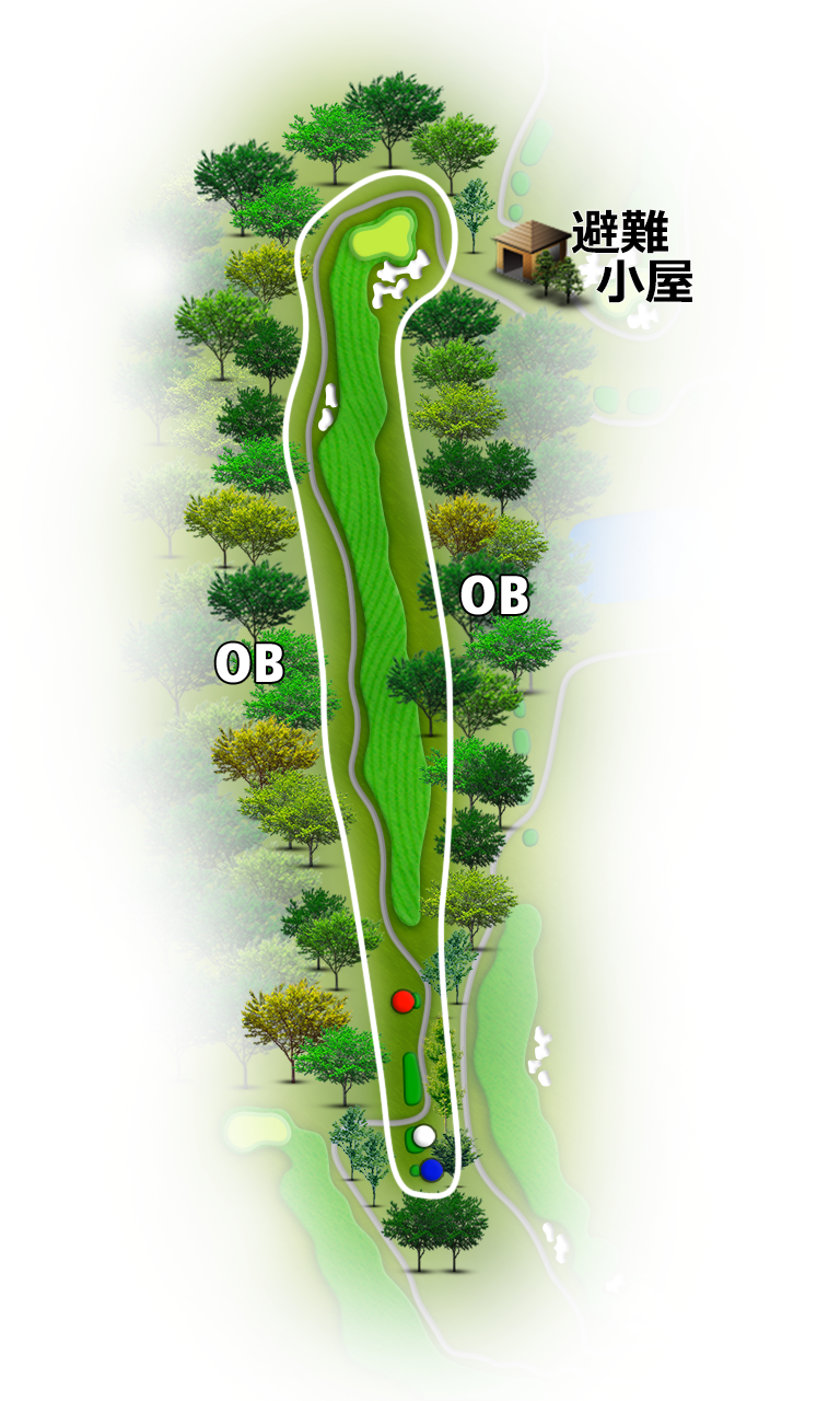 富士小野ゴルフクラブ（旧 富士ＯＧＭゴルフクラブ小野コース） 西コース7番ホール コース図
