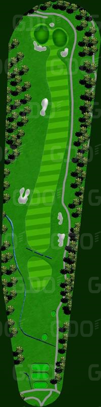 東名古屋カントリークラブ 東OUT1番ホール コース図