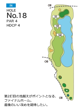 ワールドカントリー倶楽部（熊本県） IN18番ホール コース図