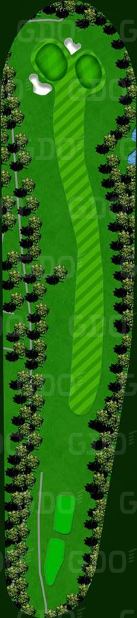 筑波カントリークラブ OUT1番ホール コース図