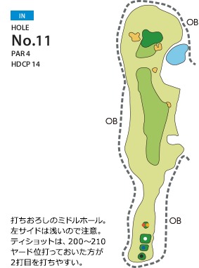 グレースリッジカントリークラブ IN11番ホール コース図