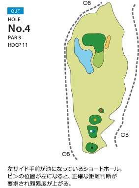 グレースリッジカントリークラブ OUT4番ホール コース図