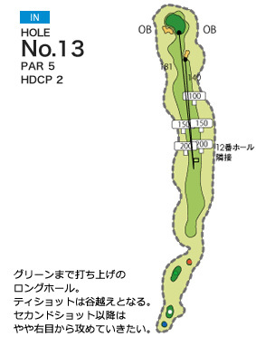 フォレスト三木ゴルフ倶楽部 IN13番ホール コース図