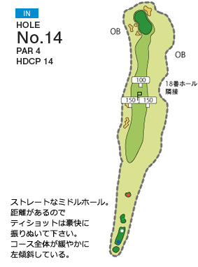 フォレスト三木ゴルフ倶楽部 IN14番ホール コース図
