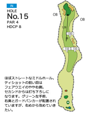フォレスト三木ゴルフ倶楽部 IN15番ホール コース図