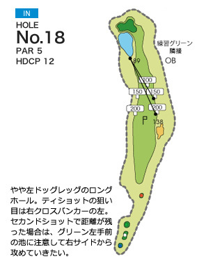 フォレスト三木ゴルフ倶楽部 IN18番ホール コース図