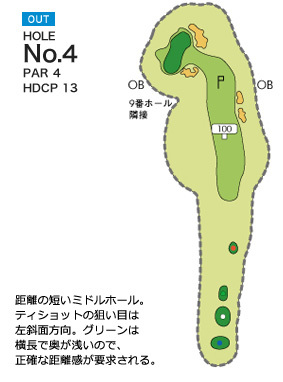 フォレスト三木ゴルフ倶楽部 OUT4番ホール コース図