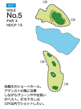 フォレスト三木ゴルフ倶楽部 OUT5番ホール コース図