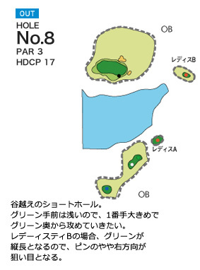 フォレスト三木ゴルフ倶楽部 OUT8番ホール コース図