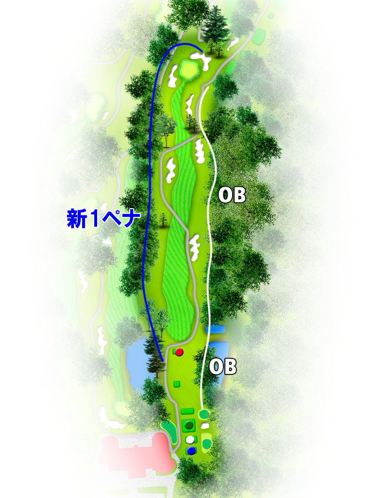 こだま神川カントリークラブ IN10番ホール コース図