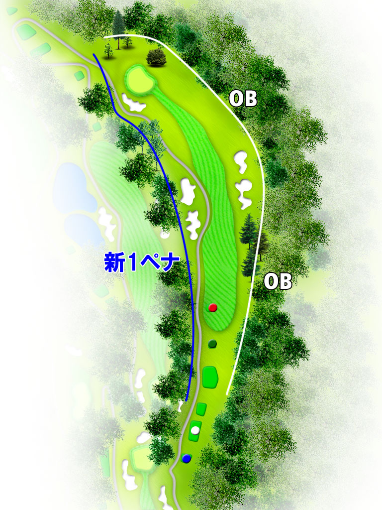 こだま神川カントリークラブ IN11番ホール コース図