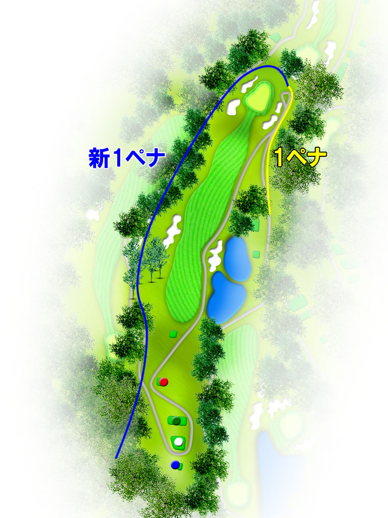こだま神川カントリークラブ IN12番ホール コース図