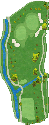 新玉村ゴルフ場 OUT9番ホール コース図