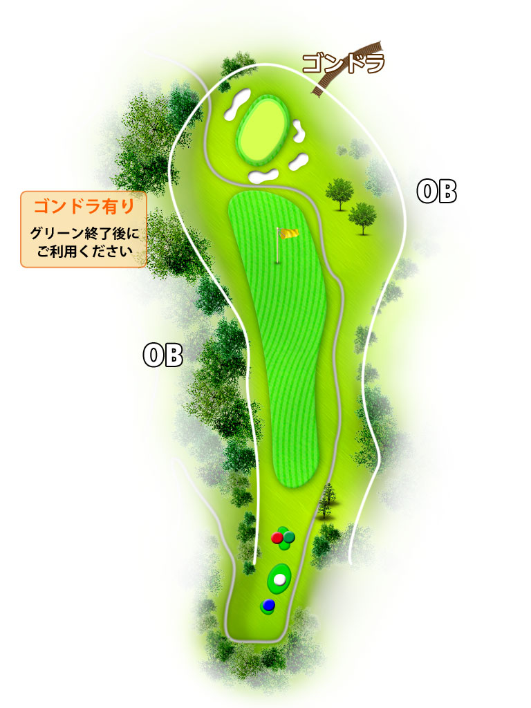 大月ガーデンゴルフクラブ IN14番ホール コース図
