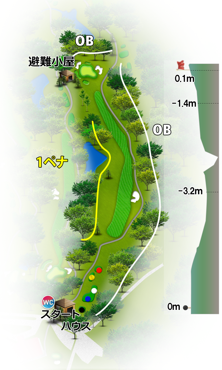 出島ゴルフクラブ（旧：富士ＯＧＭゴルフクラブ出島コース） IN10番ホール コース図