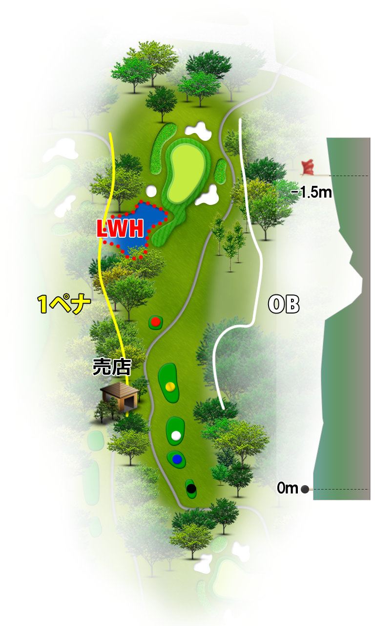 出島ゴルフクラブ（旧：富士ＯＧＭゴルフクラブ出島コース） IN16番ホール コース図
