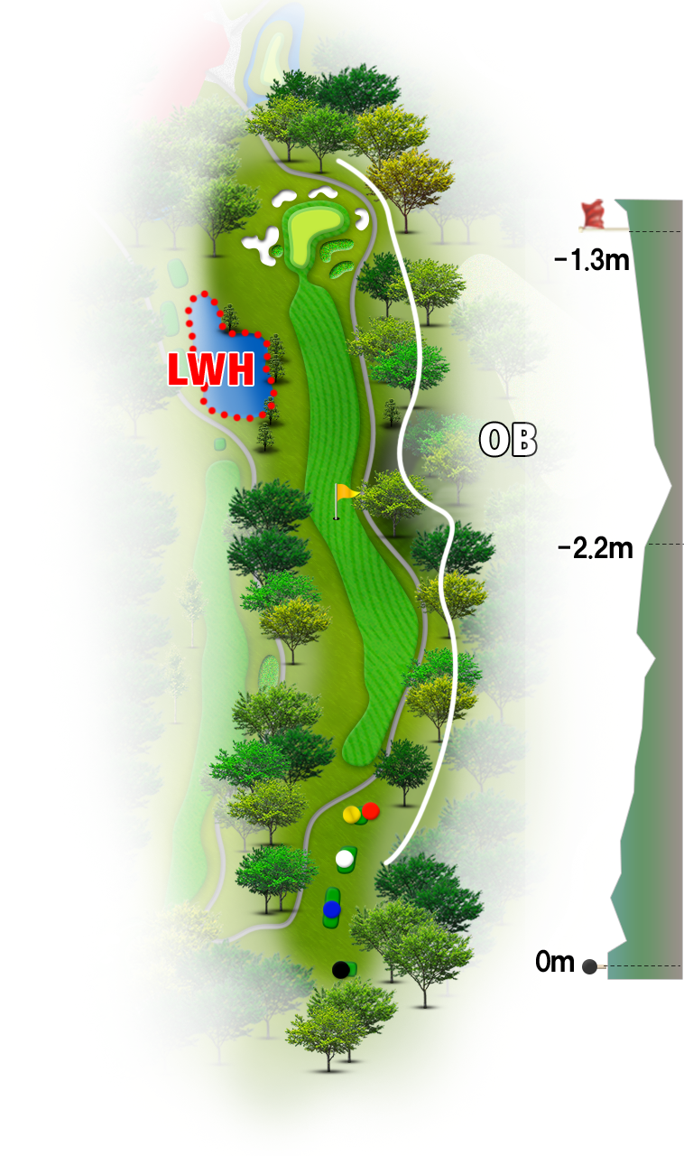 出島ゴルフクラブ（旧：富士ＯＧＭゴルフクラブ出島コース） IN18番ホール コース図