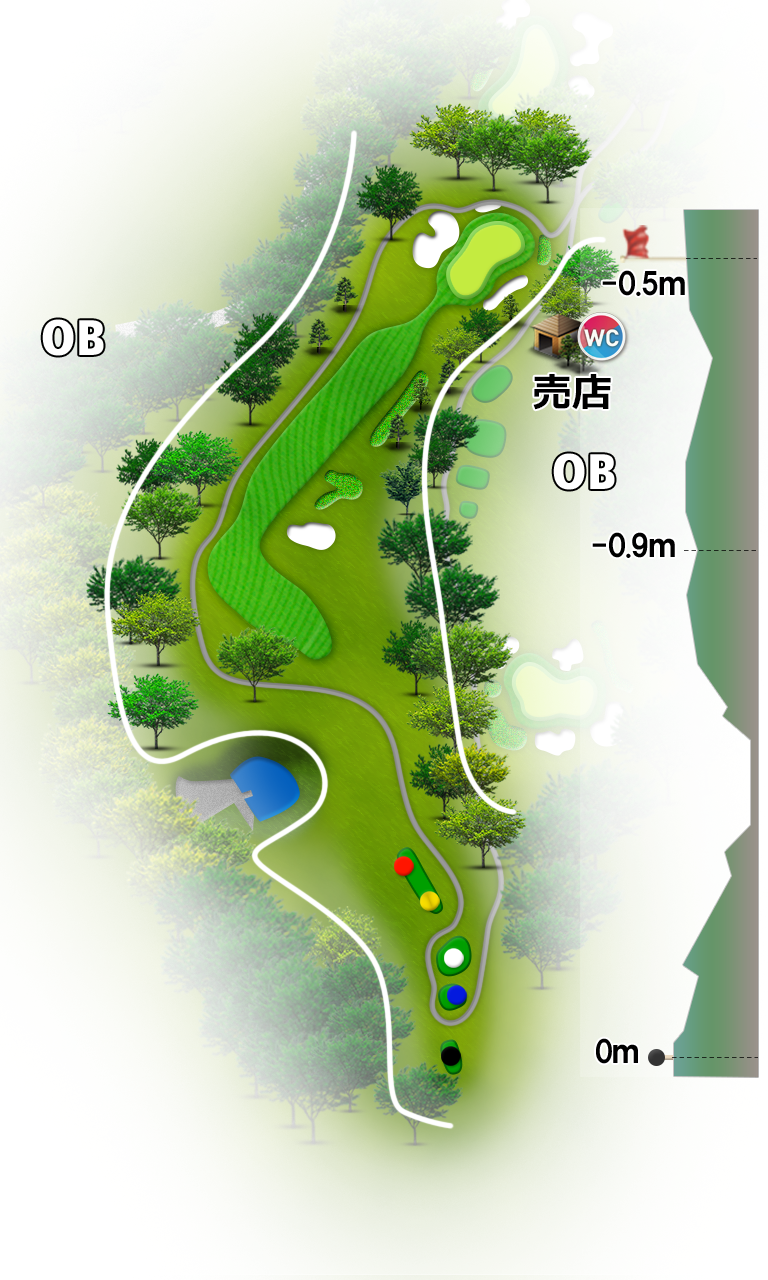 出島ゴルフクラブ（旧：富士ＯＧＭゴルフクラブ出島コース） OUT7番ホール コース図