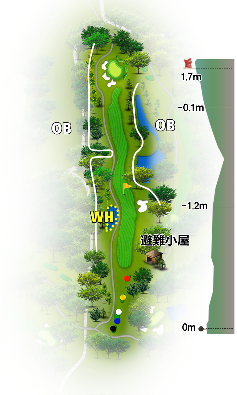 出島ゴルフクラブ（旧：富士ＯＧＭゴルフクラブ出島コース） OUT9番ホール コース図