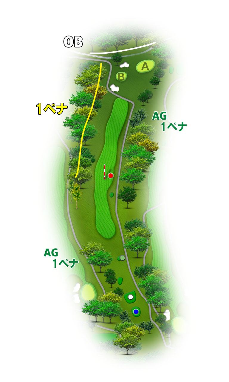 愛鷹シックスハンドレッドクラブ IN14番ホール コース図