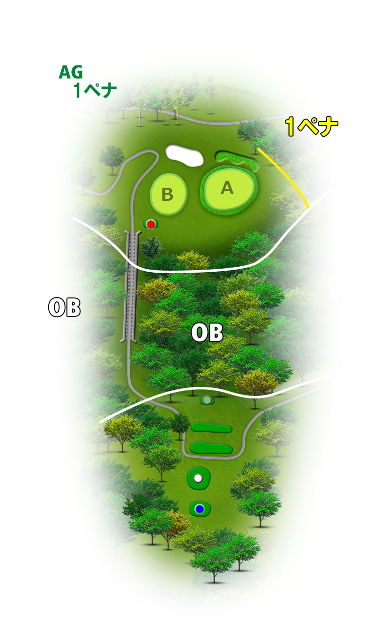 愛鷹シックスハンドレッドクラブ OUT4番ホール コース図