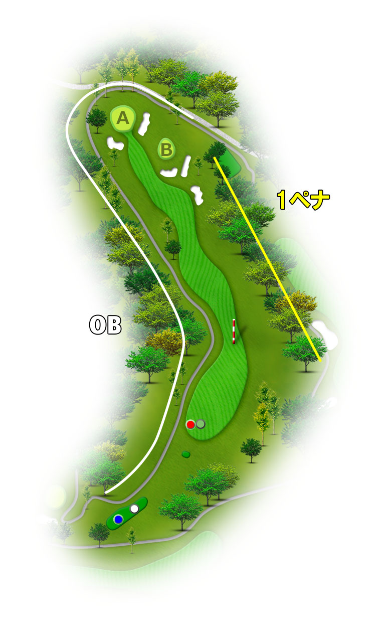 愛鷹シックスハンドレッドクラブ OUT5番ホール コース図