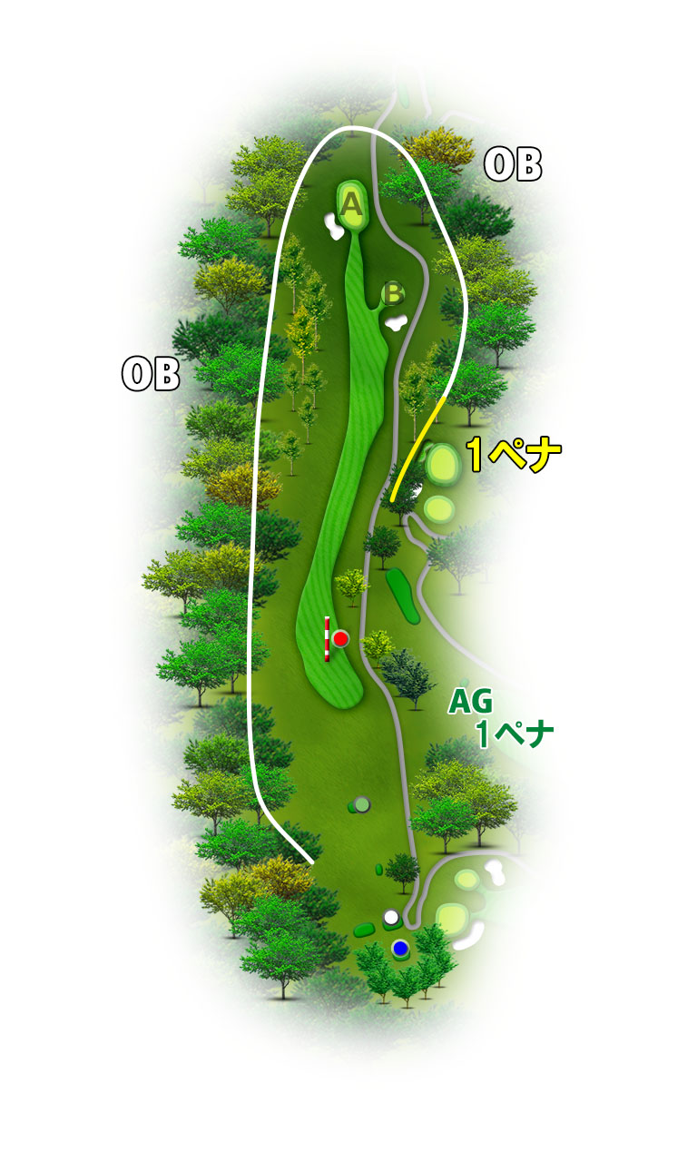 愛鷹シックスハンドレッドクラブ OUT7番ホール コース図