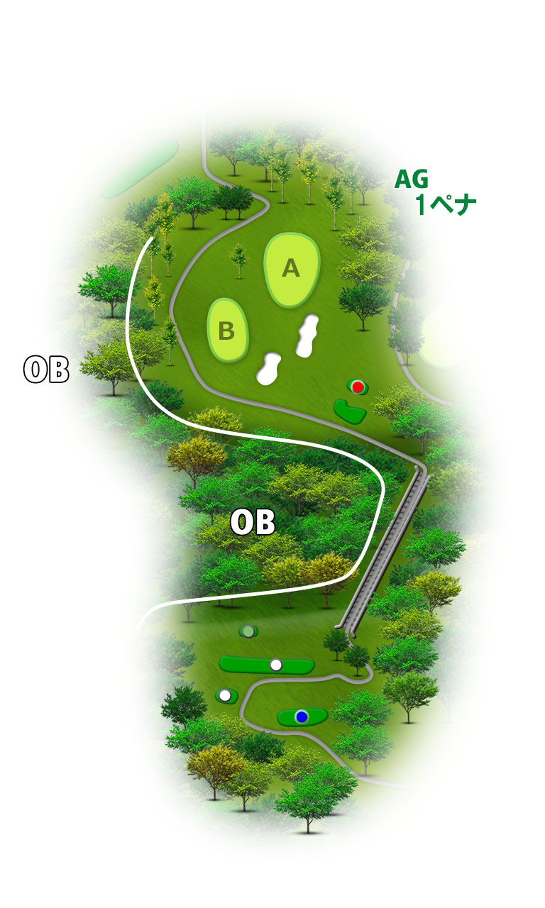 愛鷹シックスハンドレッドクラブ OUT8番ホール コース図