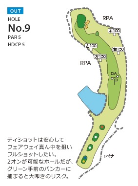 ムーンレイクゴルフクラブ 市原コース OUT9番ホール コース図