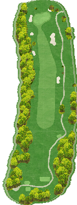 メイレイクヒルズカントリークラブ OUT1番ホール コース図
