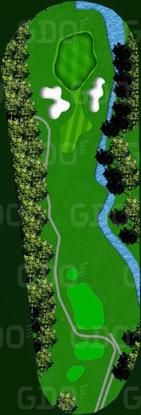 グランフィールズカントリークラブ OUT4番ホール コース図
