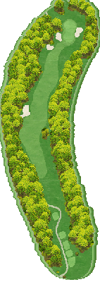 富士桜カントリー倶楽部 IN1番ホール コース図