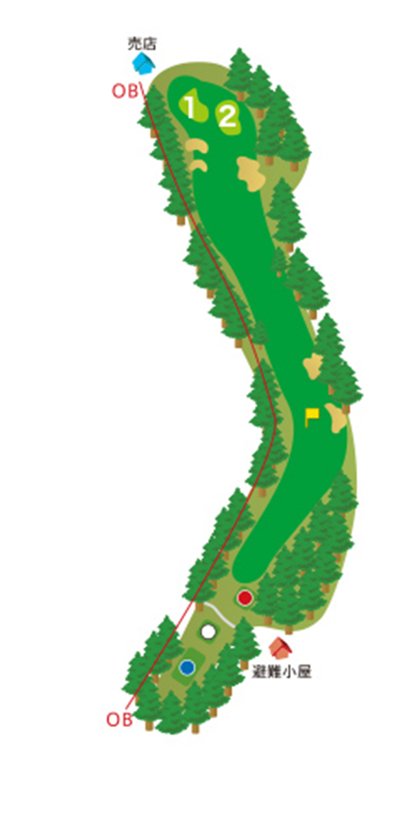 筑波東急ゴルフクラブ OUT5番ホール コース図