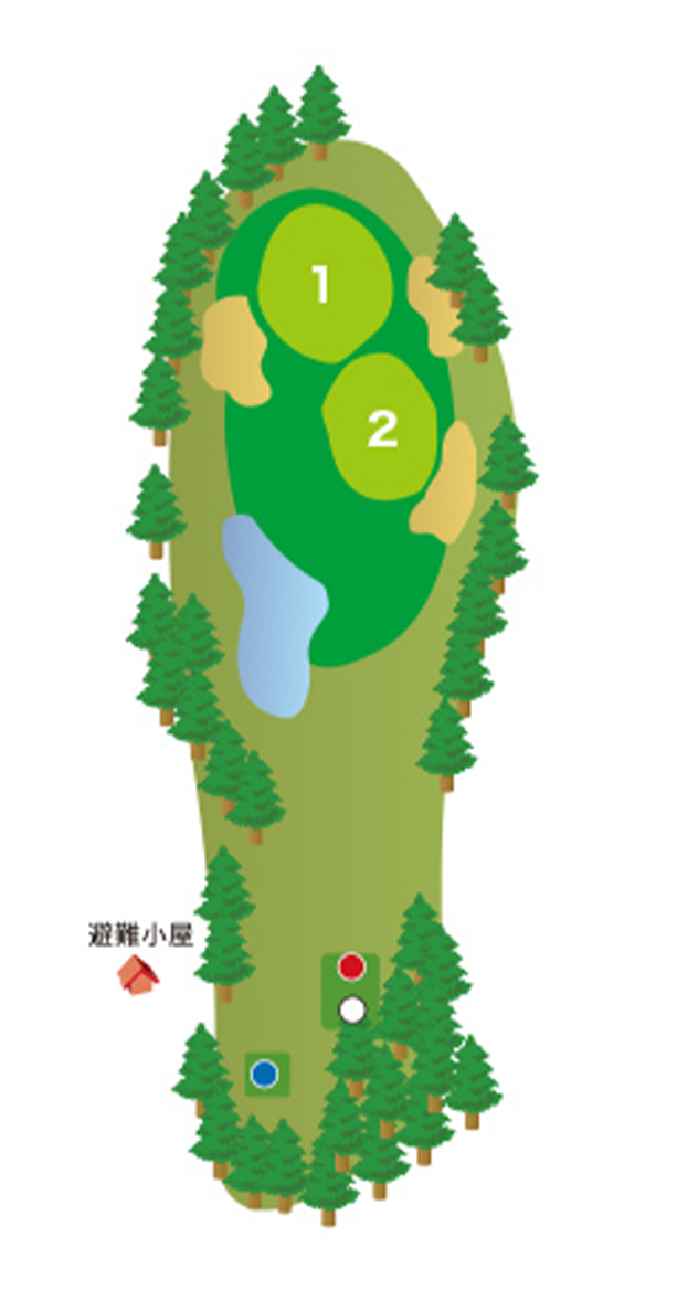 筑波東急ゴルフクラブ OUT7番ホール コース図