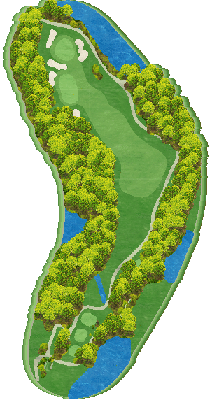 万木城カントリークラブ 西9番ホール コース図