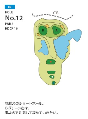 千成ゴルフクラブ IN12番ホール コース図