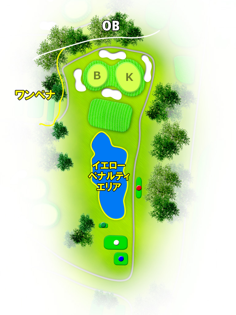 藤岡ゴルフクラブ 東コースOUT7番ホール コース図