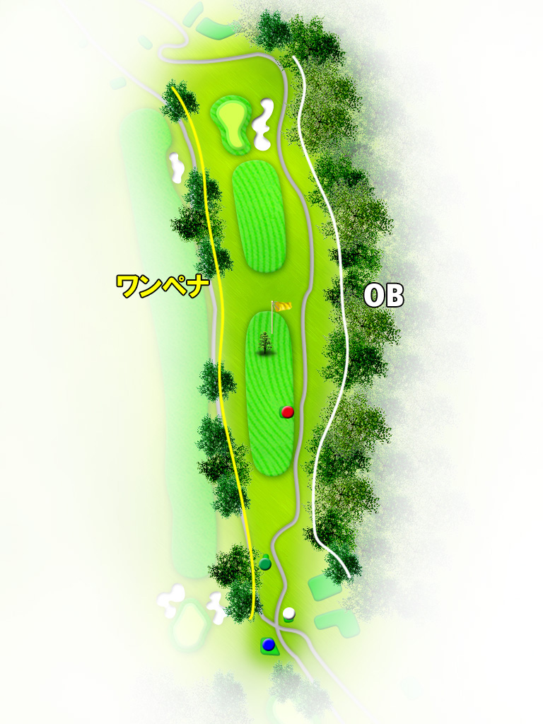 藤岡ゴルフクラブ 西コースOUT4番ホール コース図