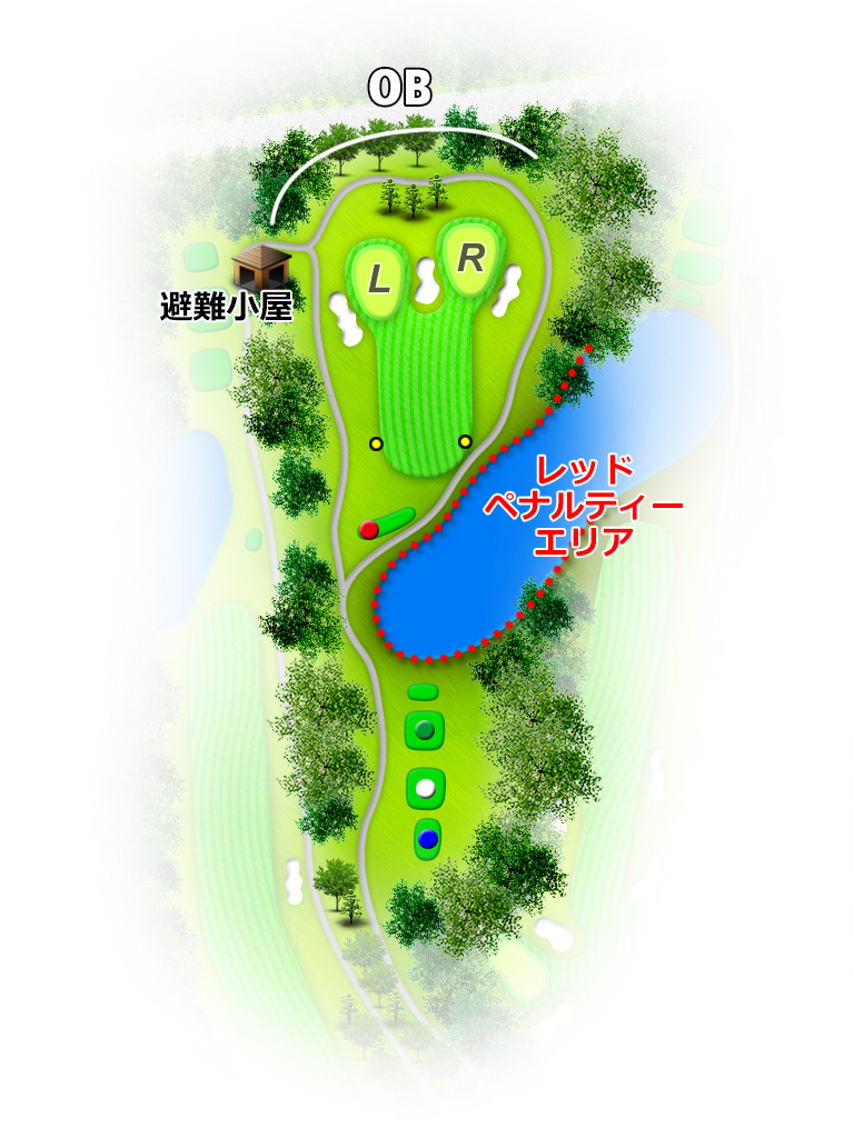 ひととのやカントリー倶楽部 IN12番ホール コース図
