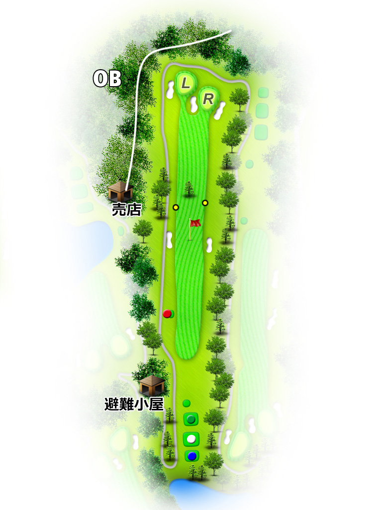 ひととのやカントリー倶楽部 IN16番ホール コース図
