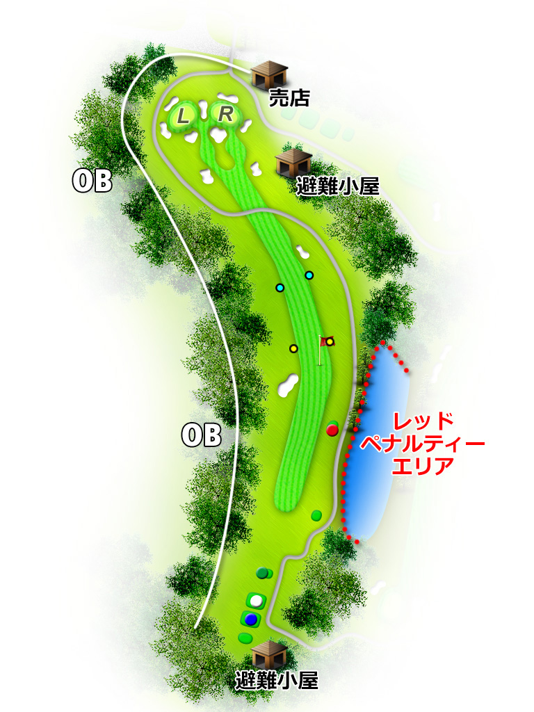 ひととのやカントリー倶楽部 OUT7番ホール コース図