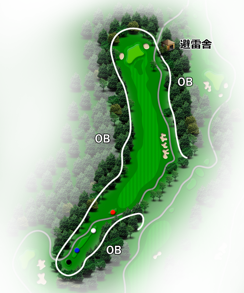 ローズウッドゴルフクラブ OUT7番ホール コース図