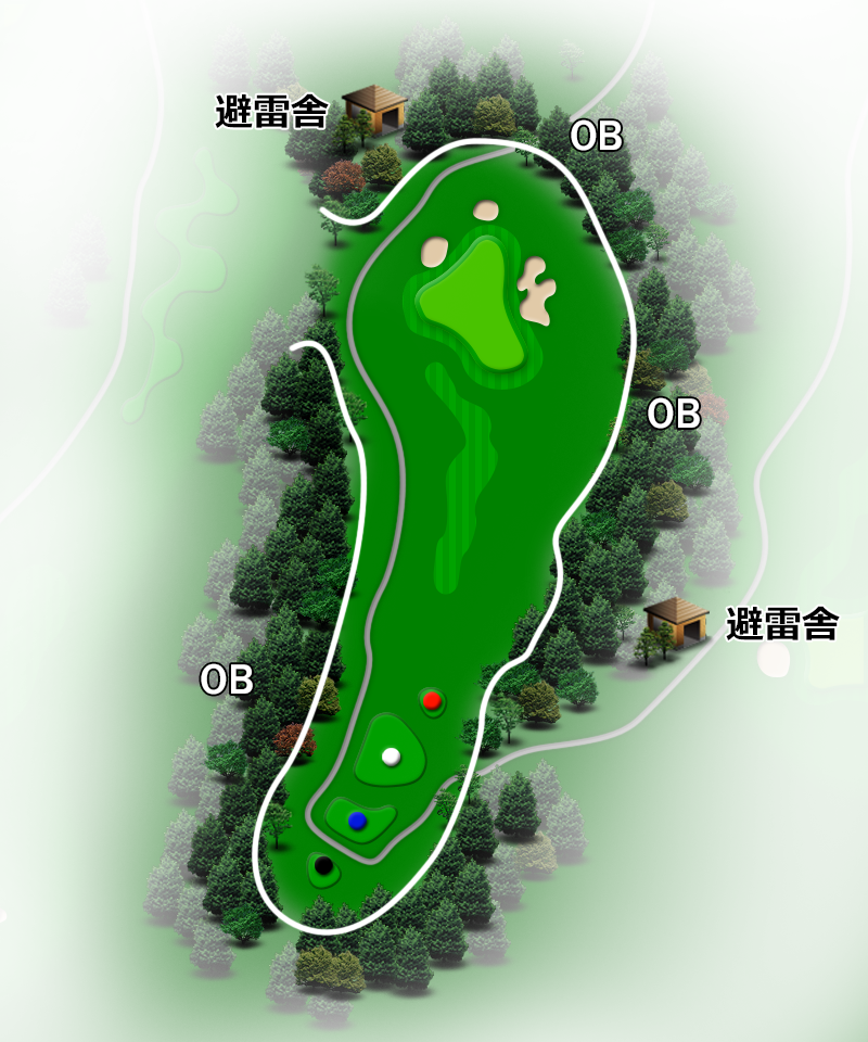 ローズウッドゴルフクラブ OUT8番ホール コース図